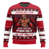 Hooktab Mike Tyson Everyone Has A Plan Until They Get Punched In The Mouth Ugly Christmas Sweater