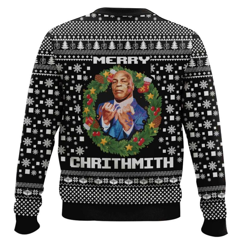 Hooktab Mike Tyson Merry Chrithmith Ugly Christmas Sweater Hooktab Mike Tyson Merry Chrithmith Ugly Christmas Sweater