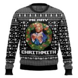 Hooktab Mike Tyson Merry Chrithmith Ugly Christmas Sweater