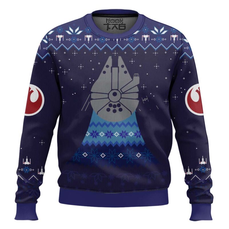 Hooktab Millennium Falcon Star Wars Ugly Christmas Sweater