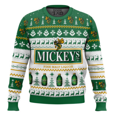 Hooktab Miller Brewing Mickey’s Fine Malt Liquor Ugly Christmas Sweater