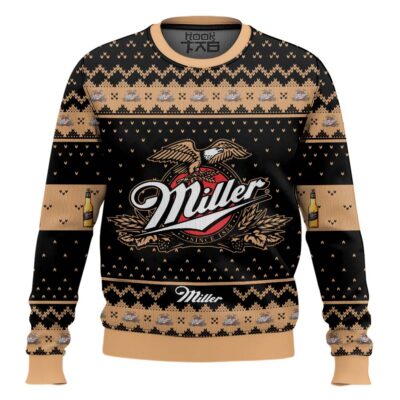 Hooktab Miller Genuine Draft Brews Ugly Christmas Sweater