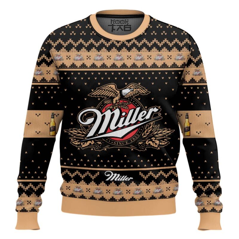 Hooktab Miller Genuine Draft Brews Ugly Christmas Sweater