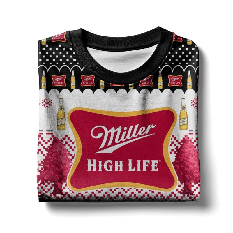 Hooktab Miller High Life American Beer Ugly Christmas Sweater Hooktab Miller High Life American Beer Ugly Christmas Sweater