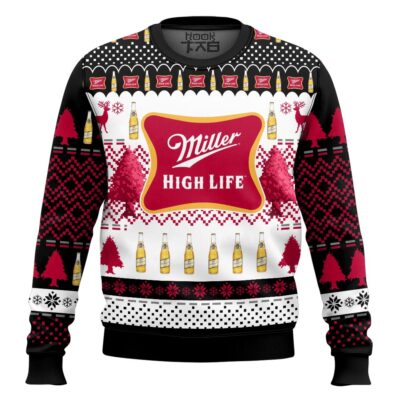 Hooktab Miller High Life American Beer Ugly Christmas Sweater