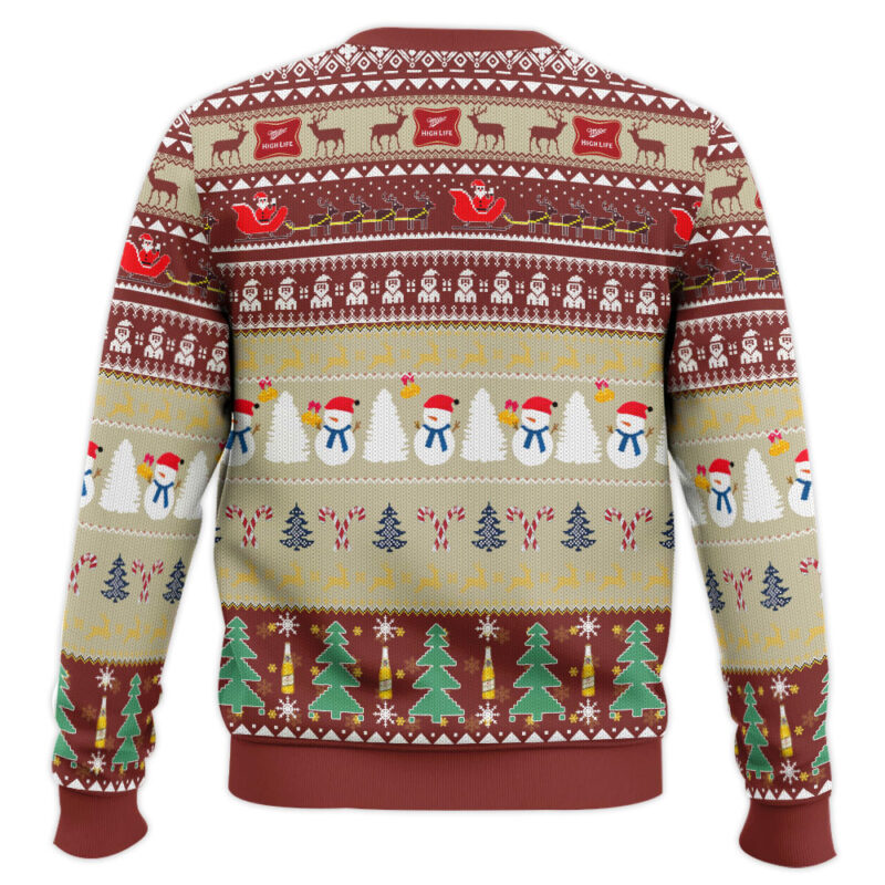 Hooktab Miller High Life Brews Ugly Christmas Sweater Hooktab Miller High Life Brews Ugly Christmas Sweater