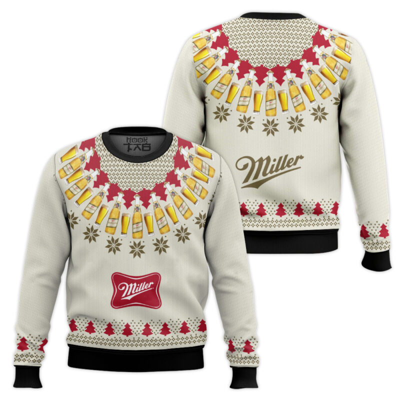 Hooktab Miller High Life Ugly Christmas Sweater Hooktab Miller High Life Ugly Christmas Sweater