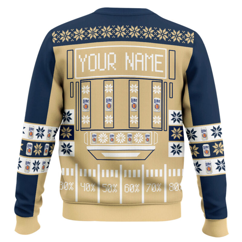 Hooktab Miller Lite American Beer - Custom Name Ugly Christmas Sweater Hooktab Miller Lite American Beer - Custom Name Ugly Christmas Sweater