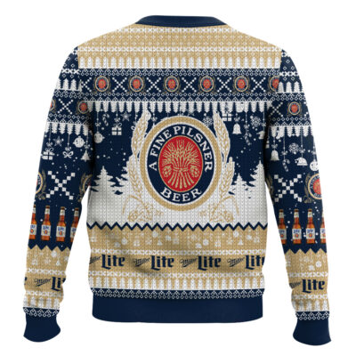 Hooktab Miller Lite American Lager Beer Ugly Christmas Sweater