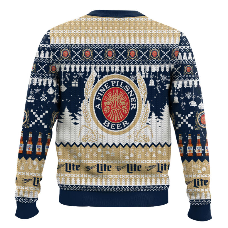 Hooktab Miller Lite American Lager Beer Ugly Christmas Sweater Hooktab Miller Lite American Lager Beer Ugly Christmas Sweater