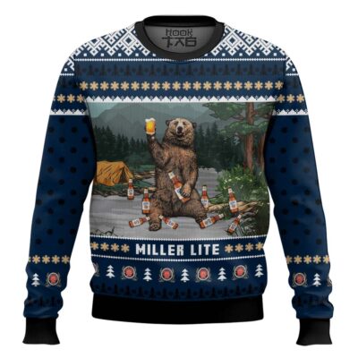 Hooktab Miller Lite Bear Ugly Christmas Sweater