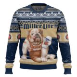 Hooktab Miller Lite Bulldog Ugly Christmas Sweater