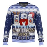 Hooktab Miller Lite Christmas Spirit Ugly Christmas Sweater