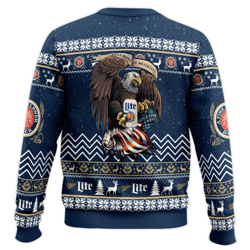 Hooktab Miller Lite Eagle - Custom name Ugly Christmas Sweater Hooktab Miller Lite Eagle - Custom name Ugly Christmas Sweater