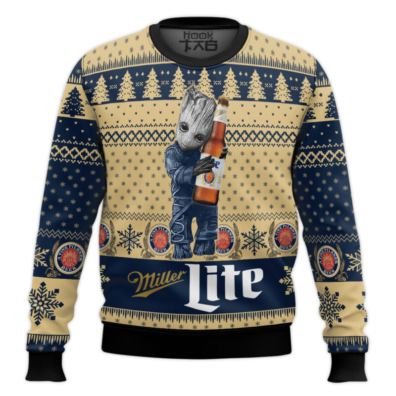 Hooktab Miller Lite Groot Ugly Christmas Sweater