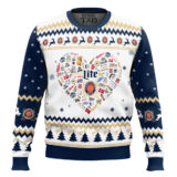 Hooktab Miller Lite Heart Ugly Christmas Sweater