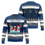 Hooktab Miller Lite Jingle Beer Ugly Christmas Sweater