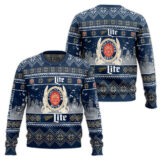 Hooktab Miller Lite Lager Beer - Custom Name Ugly Christmas Sweater