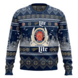 Hooktab Miller Lite Lager Beer - Custom Name Ugly Christmas Sweater