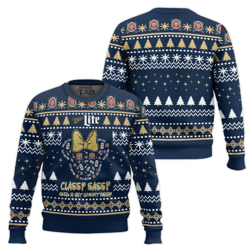 Hooktab Miller Lite Princess Ugly Christmas Sweater Hooktab Miller Lite Princess Ugly Christmas Sweater