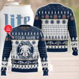 Hooktab Miller Lite Titties Funny - Custom Name Ugly Christmas Sweater