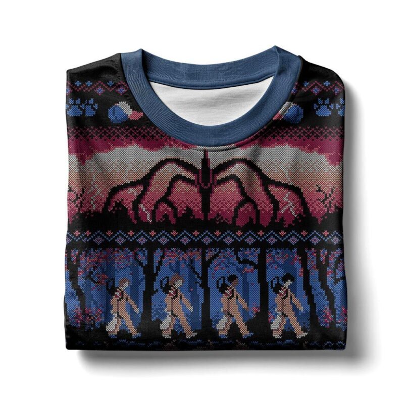 Hooktab Mind Flayer Stranger Things Ugly Christmas Sweater Hooktab Mind Flayer Stranger Things Ugly Christmas Sweater