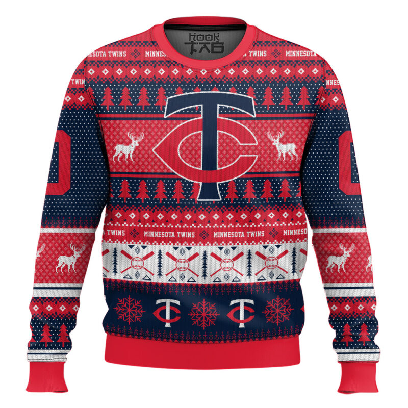 Hooktab Minnesota Twins - Custom Name And Number Ugly Sweater