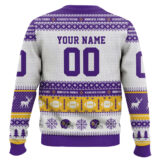 Hooktab Minnesota Vikings - Custom Name And Number Ugly Sweater
