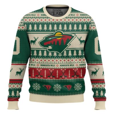 Hooktab Minnesota Wild - Custom Name And Number Ugly Sweater