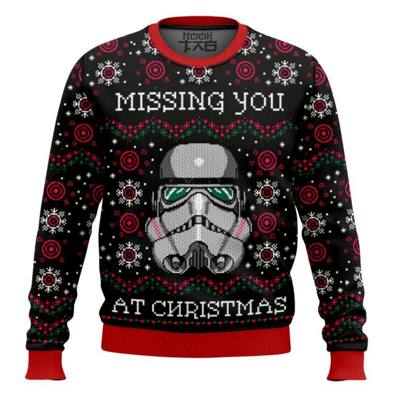 Hooktab Missing You At Christmas Star Wars Ugly Christmas Sweater
