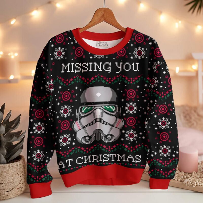 Hooktab Missing You At Christmas Star Wars Ugly Christmas Sweater Hooktab Missing You At Christmas Star Wars Ugly Christmas Sweater