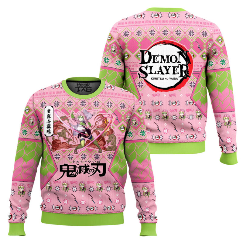 Hooktab Mitsuri Kanroji Ugly Christmas Sweater Hooktab Mitsuri Kanroji Ugly Christmas Sweater