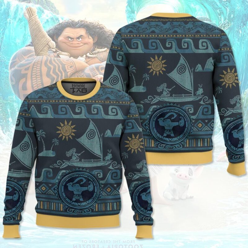 Hooktab Moana Disney Ugly Christmas Sweater Hooktab Moana Disney Ugly Christmas Sweater