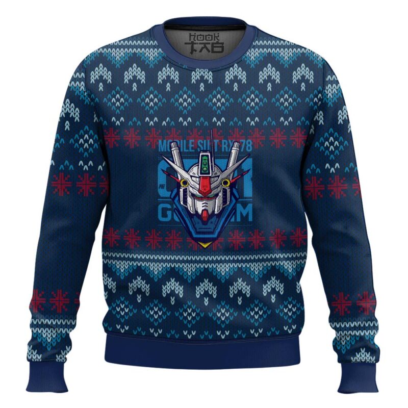 Hooktab Mobile Suit RX 78 Gundam Ugly Christmas Sweater