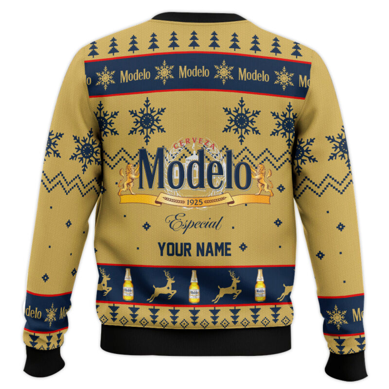Hooktab Modelo Especial Beer - Custom Name Ugly Christmas Sweater Hooktab Modelo Especial Beer - Custom Name Ugly Christmas Sweater