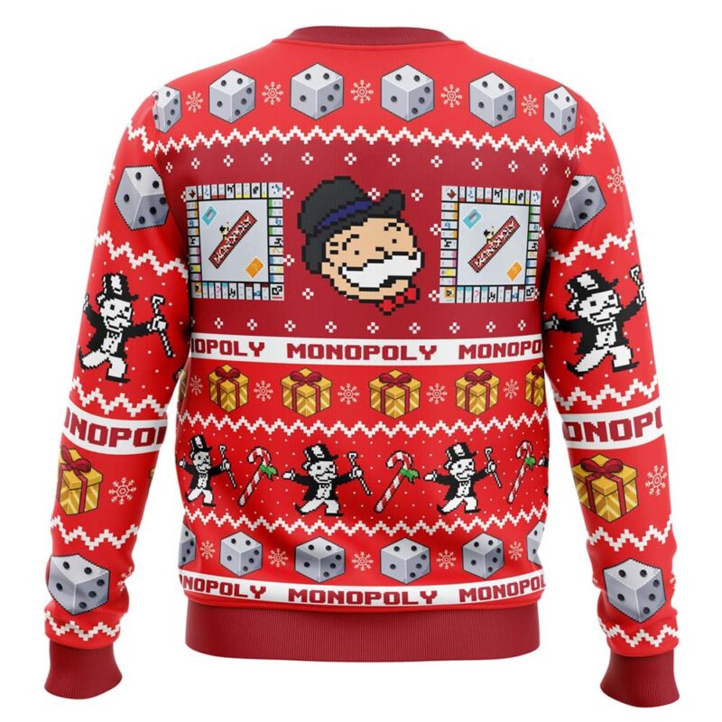 Hooktab Monopoly Board Games Ugly Christmas Sweater Hooktab Monopoly Board Games Ugly Christmas Sweater