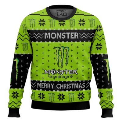 Hooktab Monster Energy Drinks Ugly Christmas Sweater