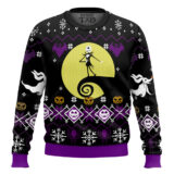 Hooktab Moonlight Jack Skellington Ugly Christmas Sweater
