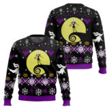 Hooktab Moonlight Jack Skellington Ugly Christmas Sweater