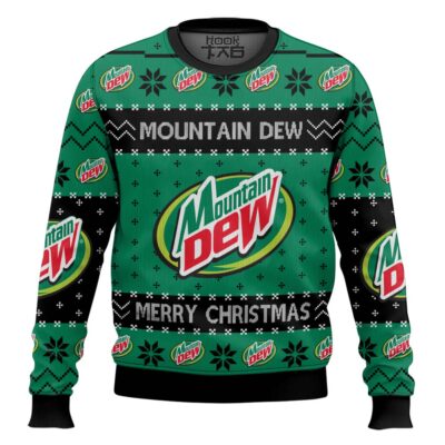 Hooktab Mountain Dew Merry Christmas Ugly Christmas Sweater