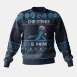 Hooktab Mr. Meeseeks “Christmas Is Pain” Rick And Morty Ugly Christmas Sweater