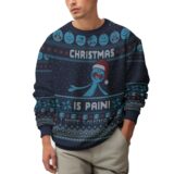 Hooktab Mr. Meeseeks “Christmas Is Pain” Rick And Morty Ugly Christmas Sweater