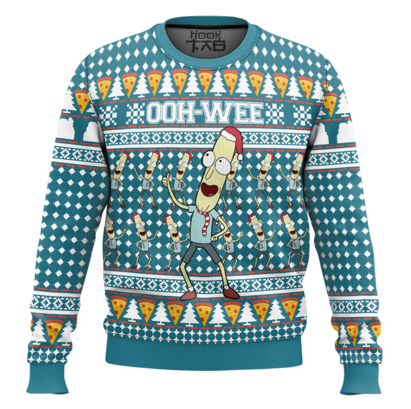 Hooktab Mr. Poopybutthole Ohh Wee Rick And Morty Ugly Christmas Sweater