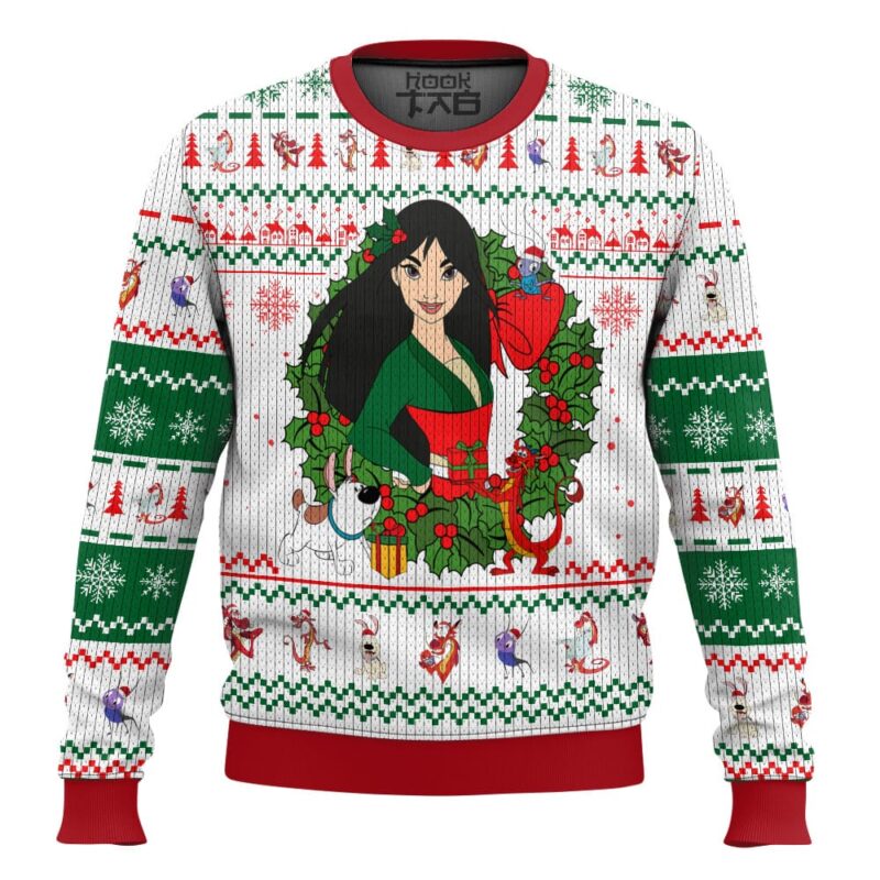 Hooktab Mulan Disney Princess Ugly Christmas Sweater