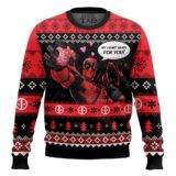 Hooktab My Heart Beats For You! Deadpool Ugly Christmas Sweater