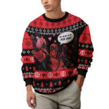 Hooktab My Heart Beats For You! Deadpool Ugly Christmas Sweater