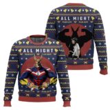 Hooktab My Hero Academia All Might Plus Ultra Ugly Christmas Sweater