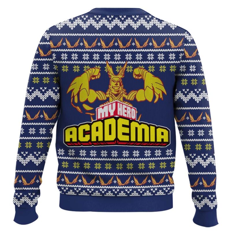 Hooktab My Hero Academia All Might Toshinori Yagi Ugly Christmas Sweater Hooktab My Hero Academia All Might Toshinori Yagi Ugly Christmas Sweater