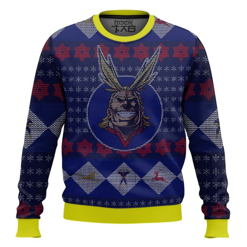 Hooktab My Hero Academia All Might Ugly Christmas Sweater