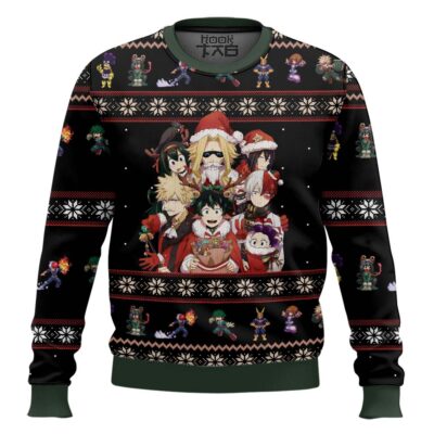 Hooktab My Hero Academia Boku No Holiday Ugly Christmas Sweater
